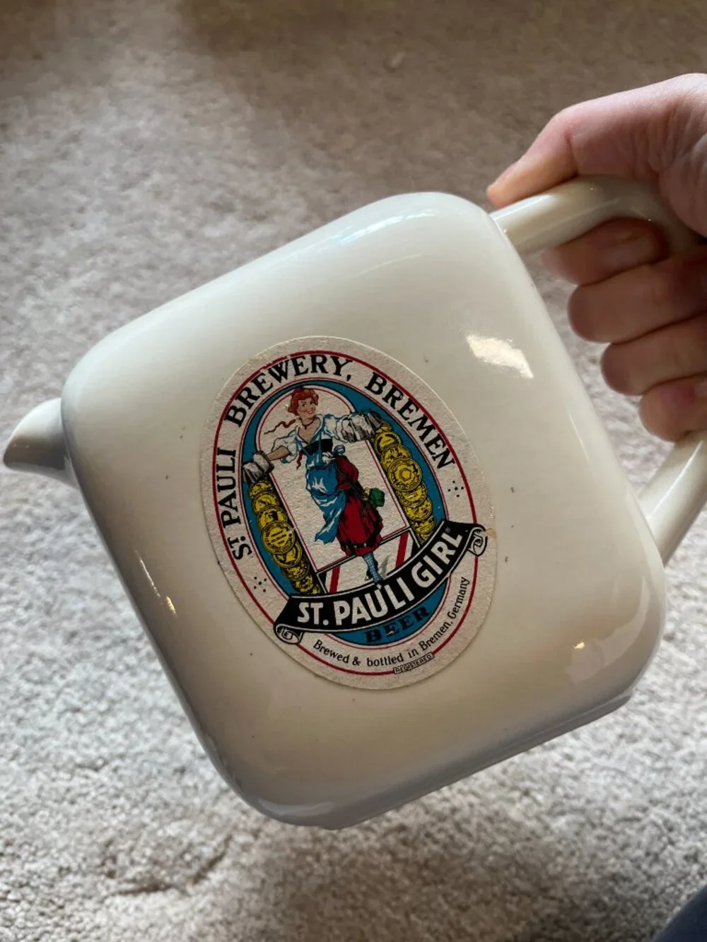 Vintage St Pauli Girl Beer Pitcher